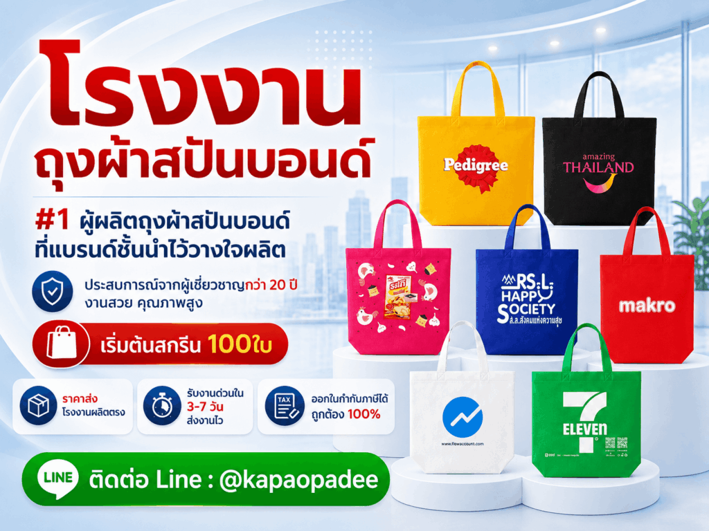 โรงงานรับผลิตถุงผ้าสปันบอนด์ kapaopadee